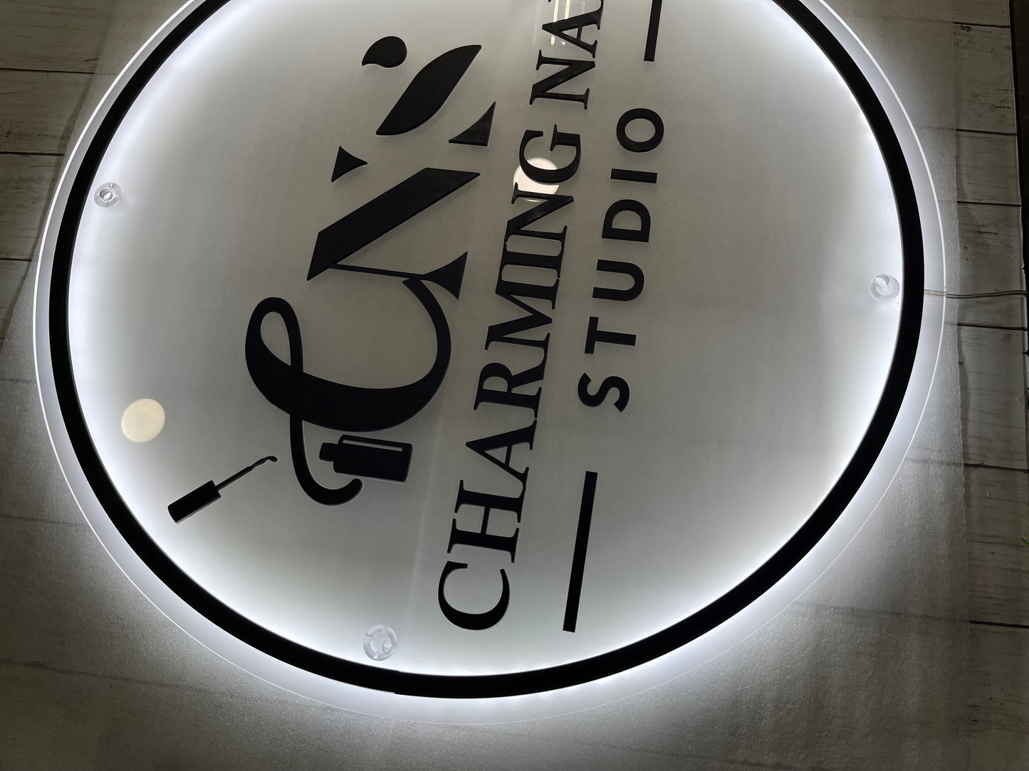 LED Backlit Round Acrylic Sign – Custom Logo