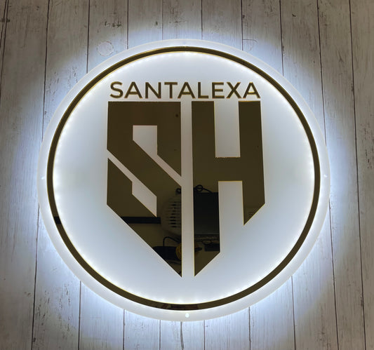 LED Backlit Round Acrylic Sign – Custom Logo - Creationsbyjnii