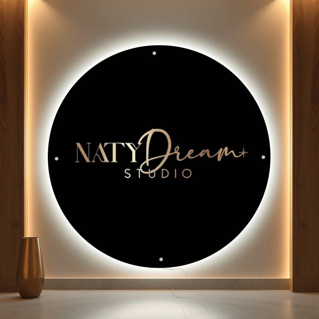 LED Backlit Round Acrylic Sign – Custom Logo