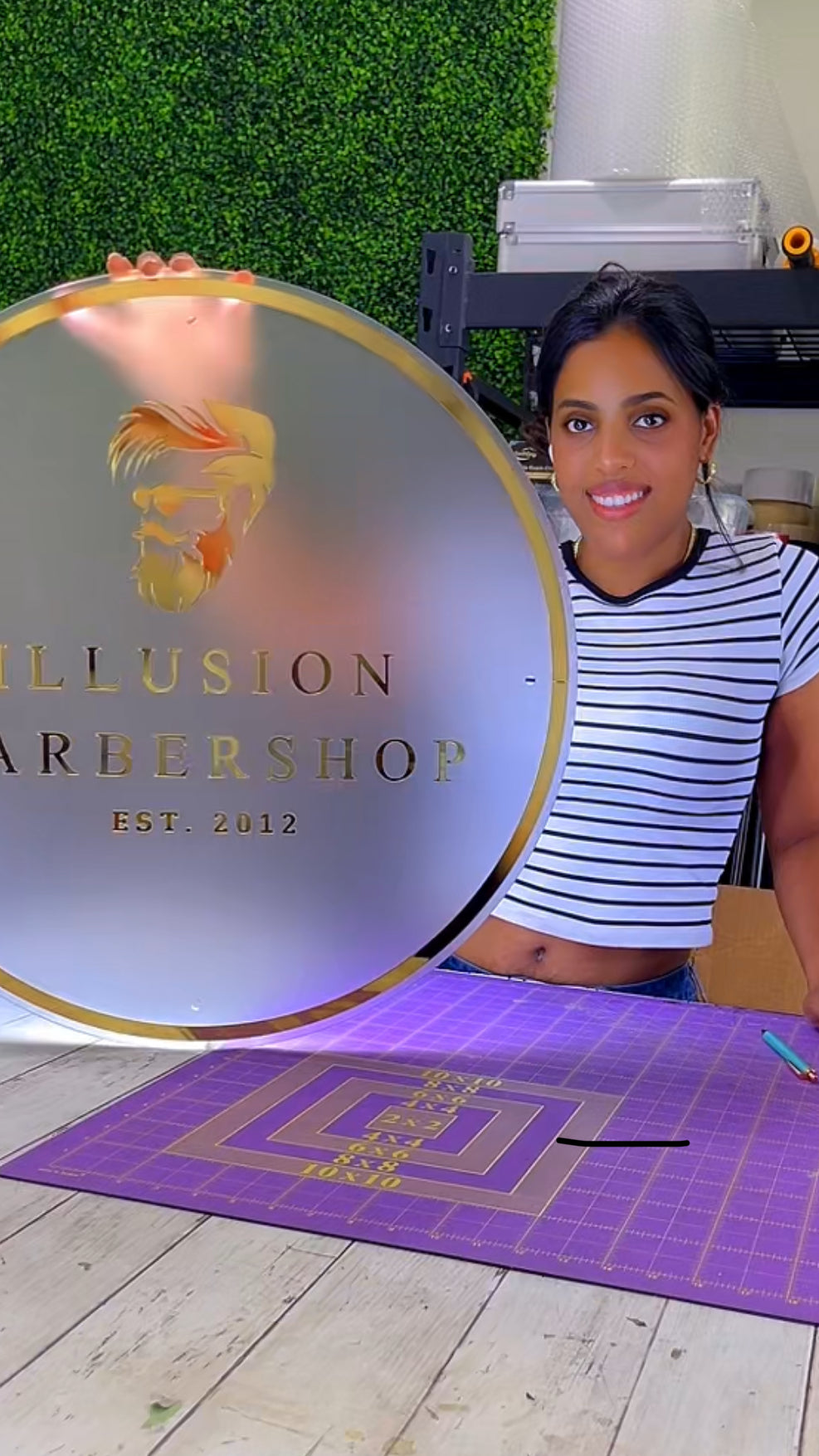 LED Backlit Round Acrylic Sign – Custom Logo