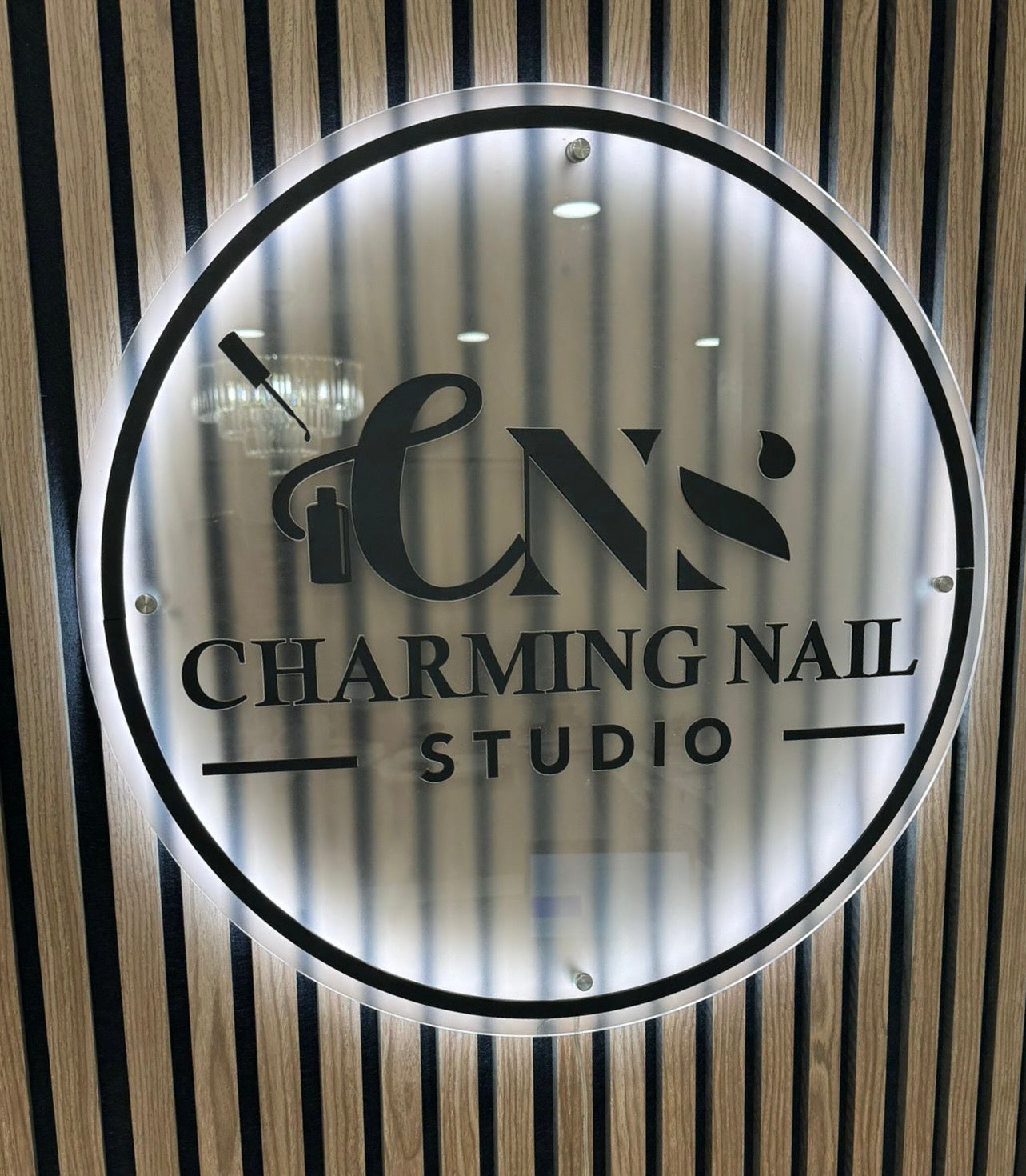 LED Backlit Round Acrylic Sign – Custom Logo