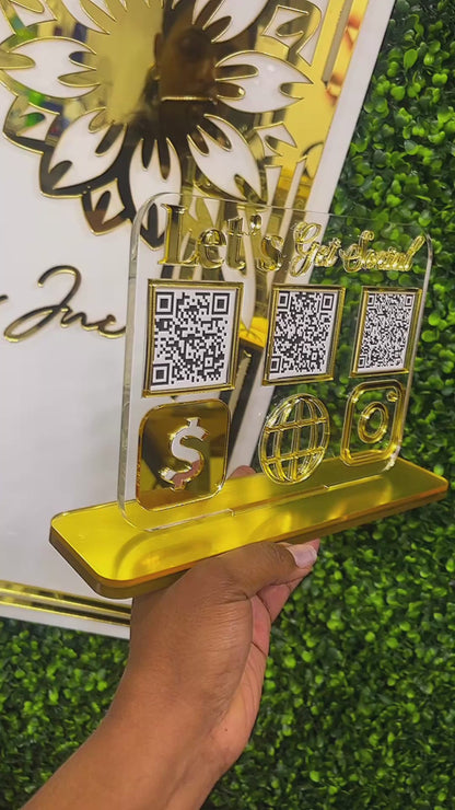 QR Table Display — Acrílico Personalizado