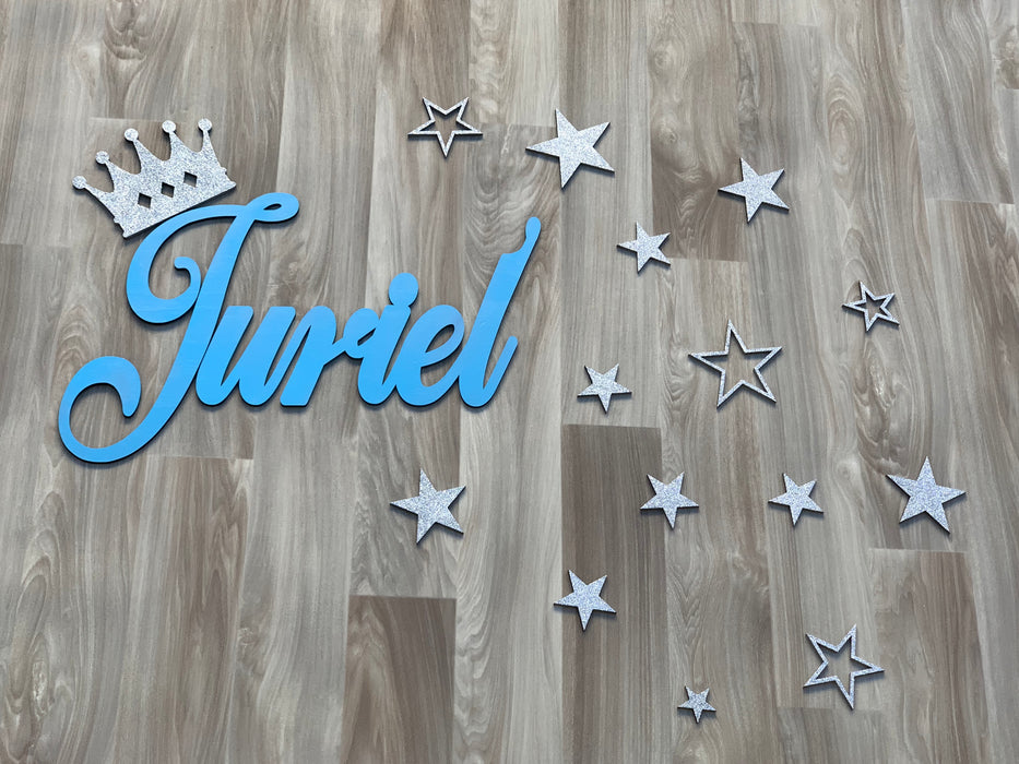 Prince and princess name sign with stars and crown - Creationsbyjnii 